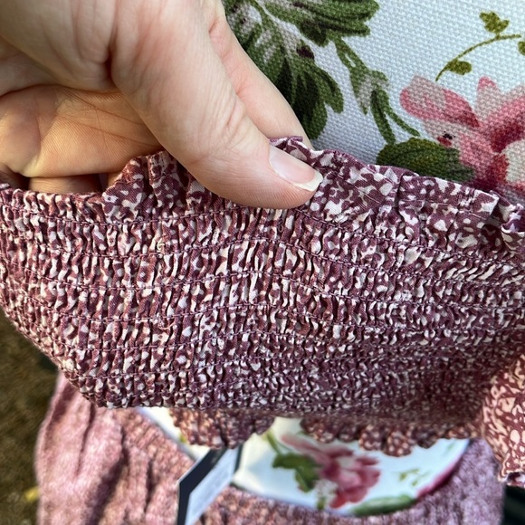 NWT Purple Floral Cottagecore Cut Out Back Midi Dress - Picture 10 of 17